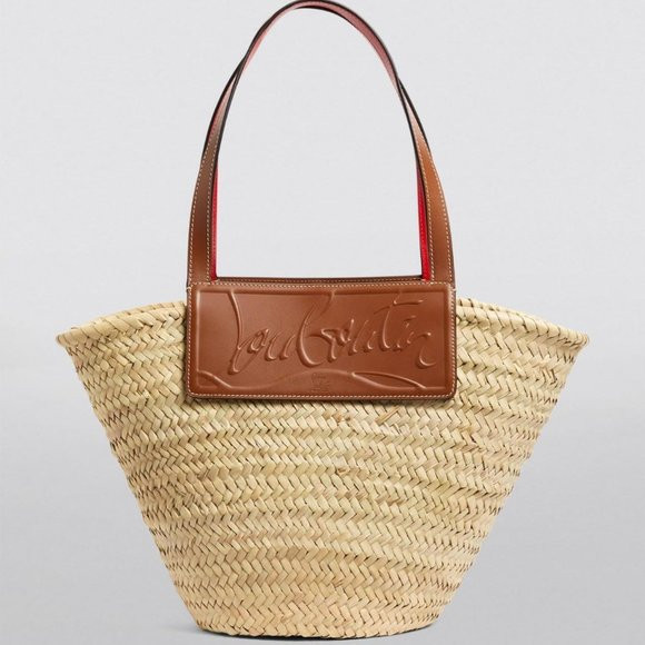 Christian Louboutin LOUBISHORE Woven Straw Raffia Beach Tote Shoulder Bag | Poshmark
