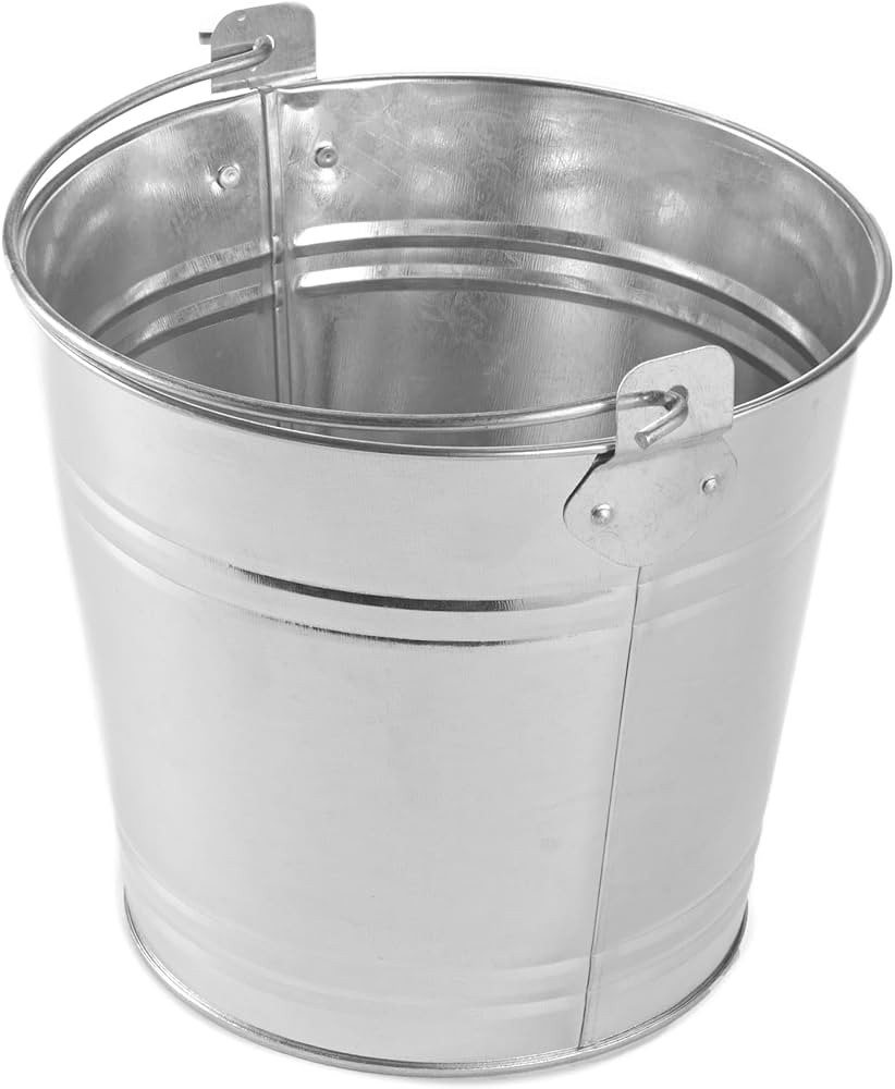American Metalcraft PTUB87 Natural Galvanized Steel Pail with Handle, 1.16-Gallon, 8" Diameter, S... | Amazon (US)