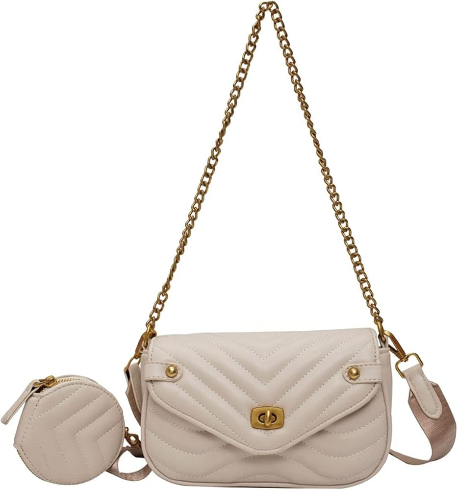 Small Quilted Crossbody Bags for Women with Coin Purse Designer Purses Handbags Hobo Clutch Cross... | Amazon (US)