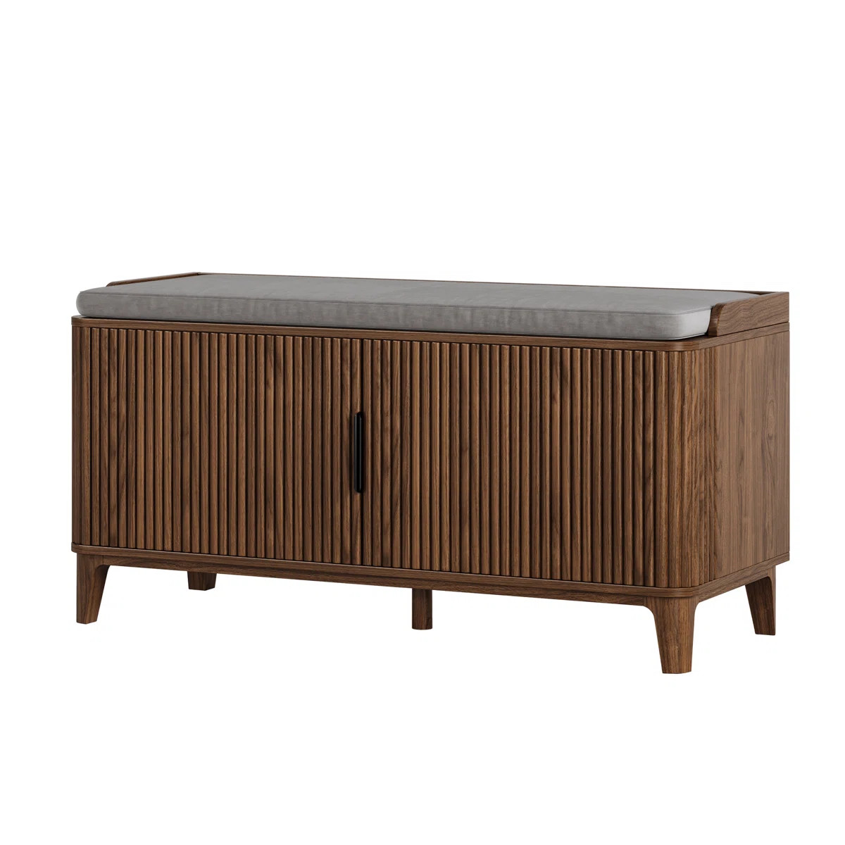 39.4" Fluted Shoe Cabinet Storage With Bench, 2-tier Entryway Bench With Adjustable Shelves And D... | Wayfair North America