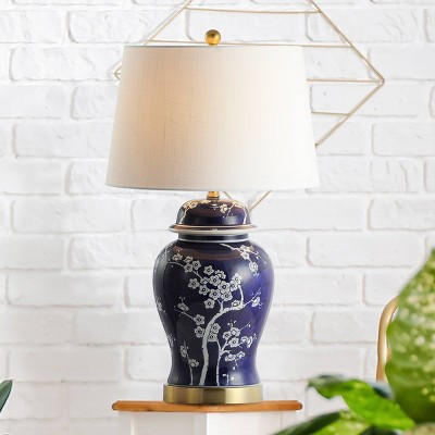 29.5" Ceramic Gracie Ginger Jar Table Lamp: Antiqued Brass, Cherry Blossom - JONATHAN Y | Target