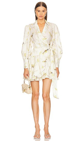 Wrap Mini Dress in Acacia Birds | Revolve Clothing (Global)