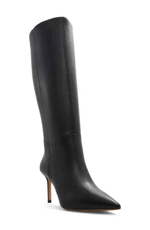 ALDO Laroche Pointed Toe Knee High Boot in Black at Nordstrom, Size 8.5 | Nordstrom