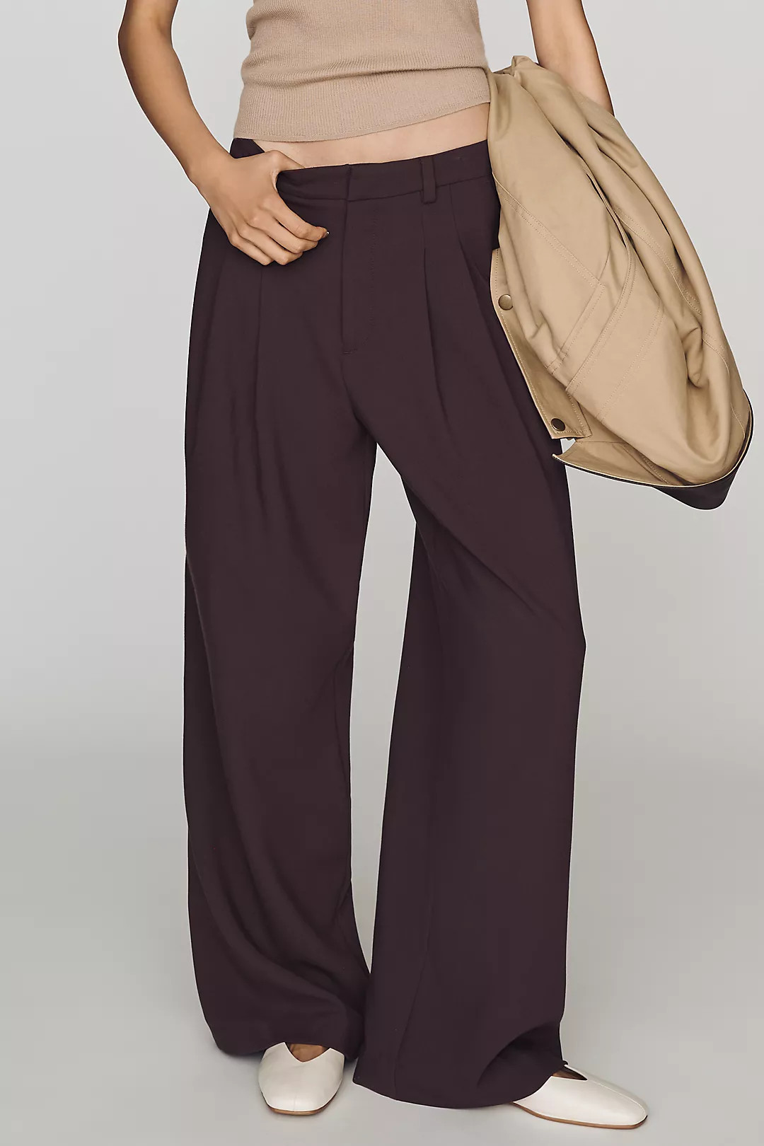 Avery Wide-Leg Pleated Trousers by Maeve | Anthropologie (US)