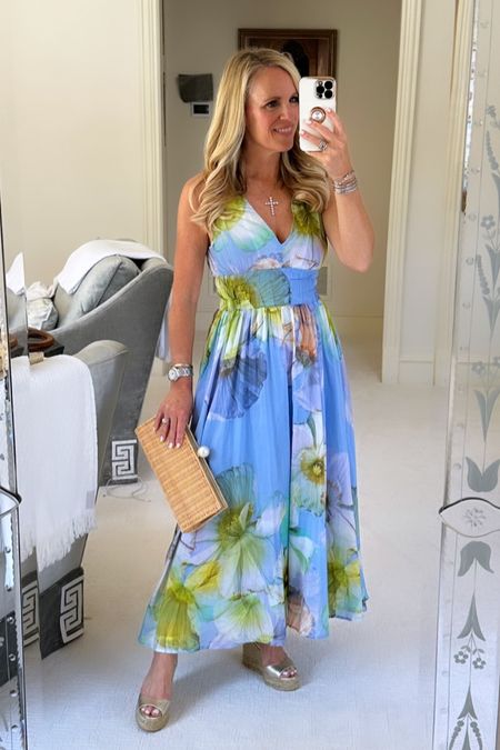 Gorgeous blue floral maxi dress with exploded photographic flowers from Karen Millen. I am wearing a US4 Petit.
I have a linked other gorgeous dresses for summer! 
#MyKM 

#LTKFind #LTKSeasonal #LTKstyletip