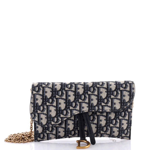 Saddle Chain Wallet Oblique Canvas | Shop Simon