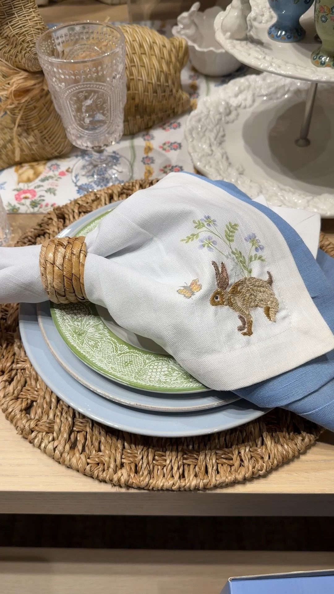 Spring hosting just got sweeter! 🐣 This Easter-inspired table is all about soft pastels, woven charger layers, floral touches, and the cutest bunny details. That bunny napkin might be my favorite part! 🐰 It adds such a charming, playful moment to the whole setup. Everything feels fresh, light, and perfectly styled for a spring brunch or family gathering! 🌷🍽️🌸 The Pottery Barn spring collection is full of beautiful pieces — I linked the entire look so you can mix and match your favorites! 🩵 #SpringTablescape #PotteryBarn #TabletopInspo

#LTKSaleAlert #LTKSeasonal #LTKHome
