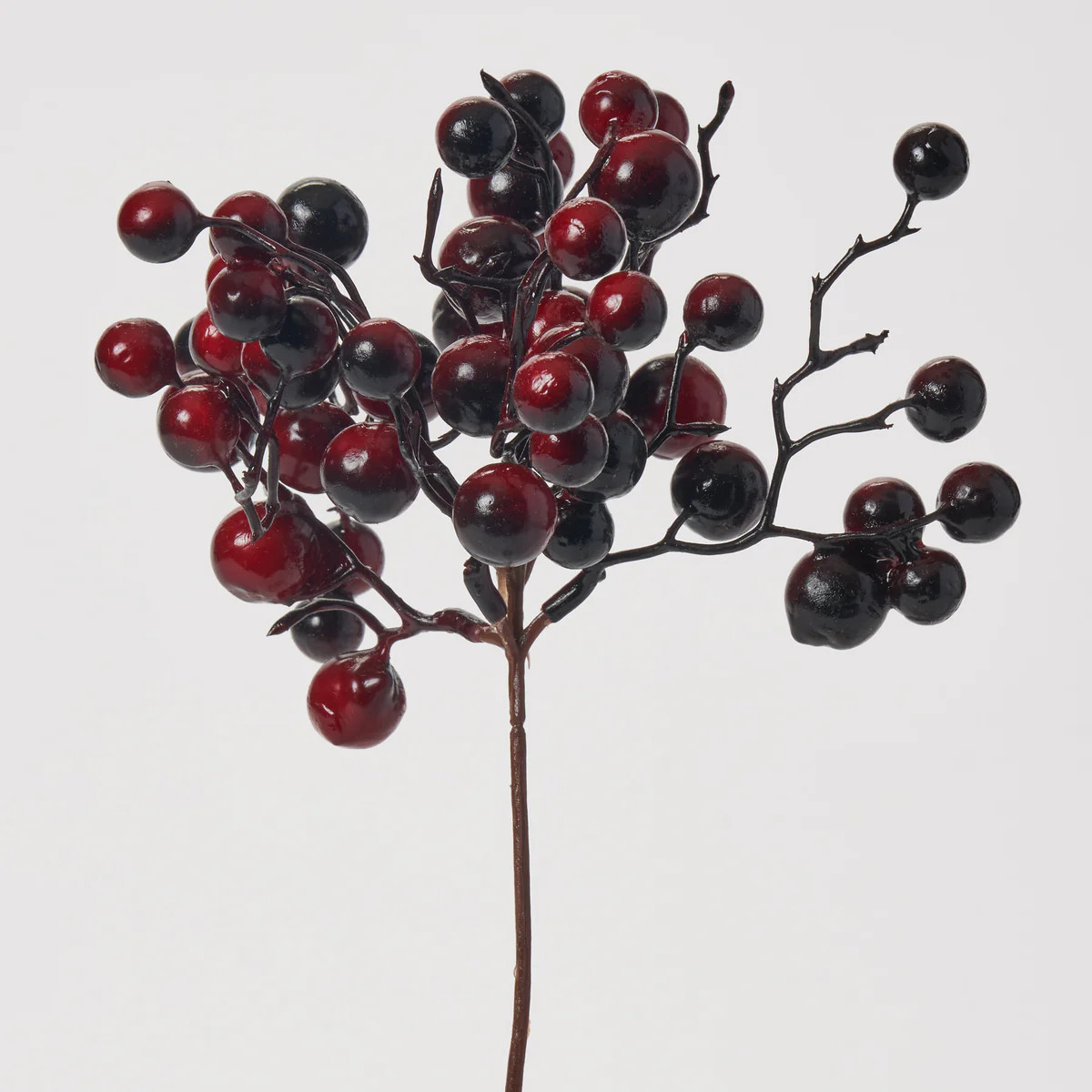 Waterproof Dark Red Faux Berry Cluster Spray  - 8" | Darby Creek Trading