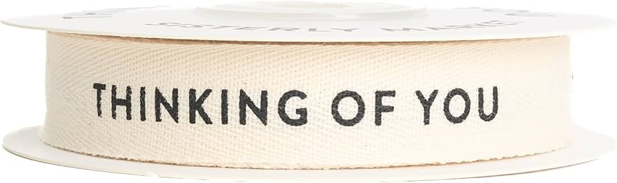 Thinking of You, Cotton Herringbone Custom Ribbon Natural 5/8in x 10 Yards | Amazon (US)