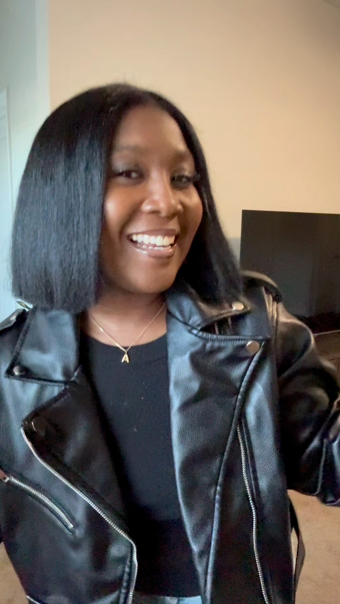 Faux leather jacket x barrel jeans look . 

#LTKPetite #LTKU #LTKStyleTip