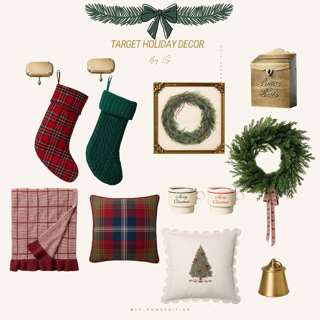 Target Holiday Decor 
#christmas #christmasdecor #holiday #holidaydecor #wreath #holidaywreath #christmaswreath #christmas candle Ralph lauren Christmas #christmasthrow #throwpillows #throwblanket #homeaccents #targetfinds #targethome #targetholiday #mantle #stockings #holidayfinds #holidaymugs #christmasmugs #christmasinspo #holidayinspo #holidaydecorating 

#LTKHoliday #LTKHome #LTKSeasonal