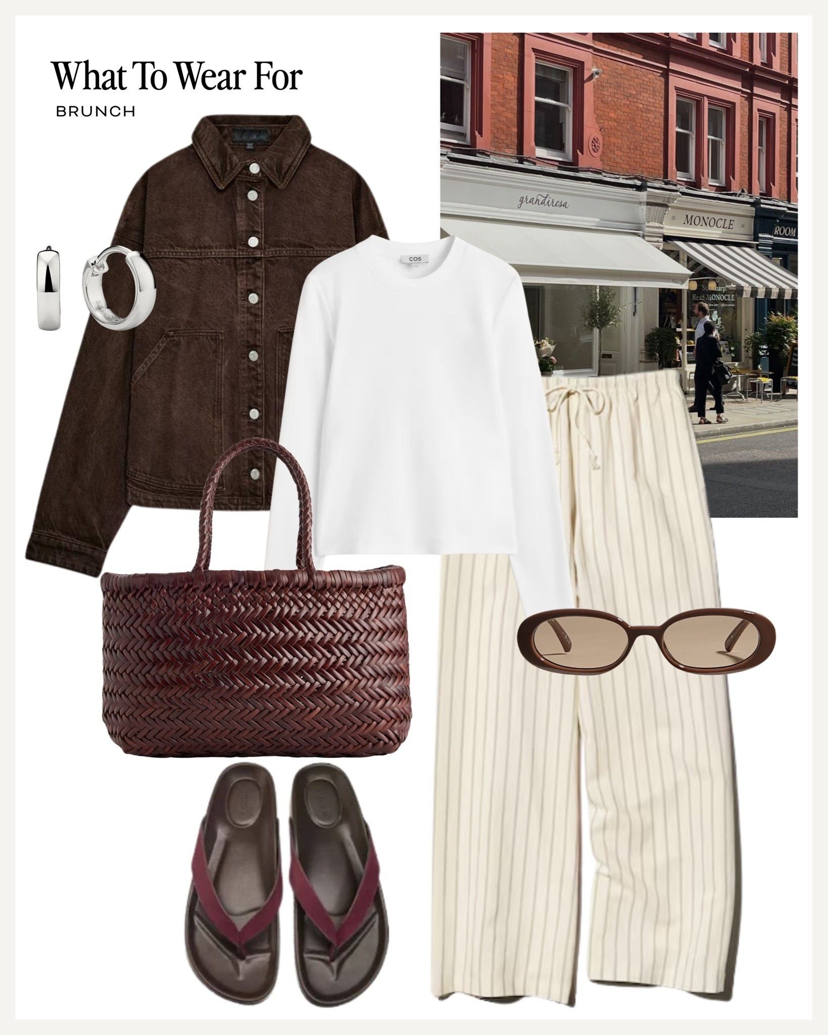 Brunch ☕️ 

Transitional style, summer outfit, easy outfits, brown denim jacket, Uniqlo trousers

#LTKuk #LTKsummer