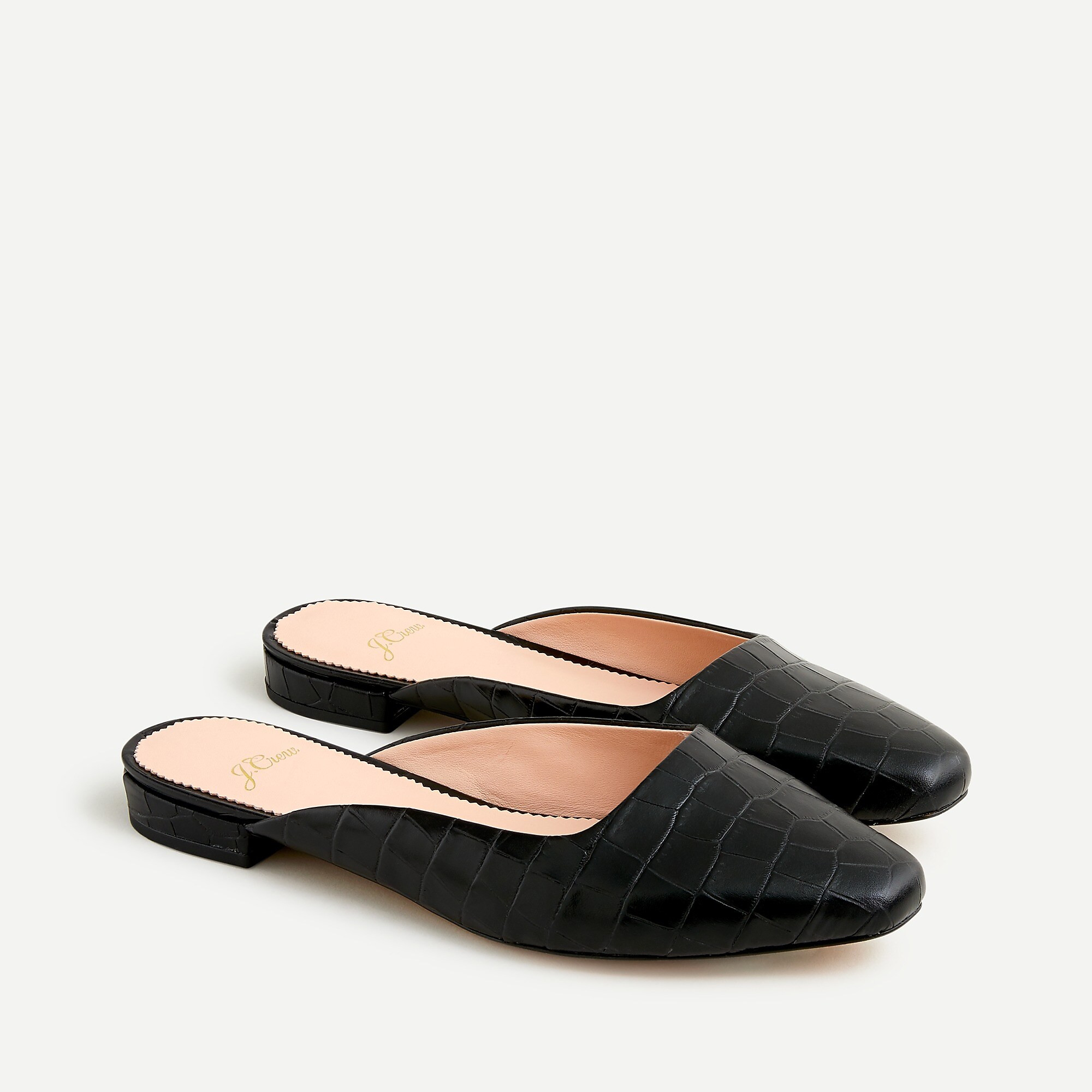 Carolyn mule flats in croc-embossed leather | J. Crew US