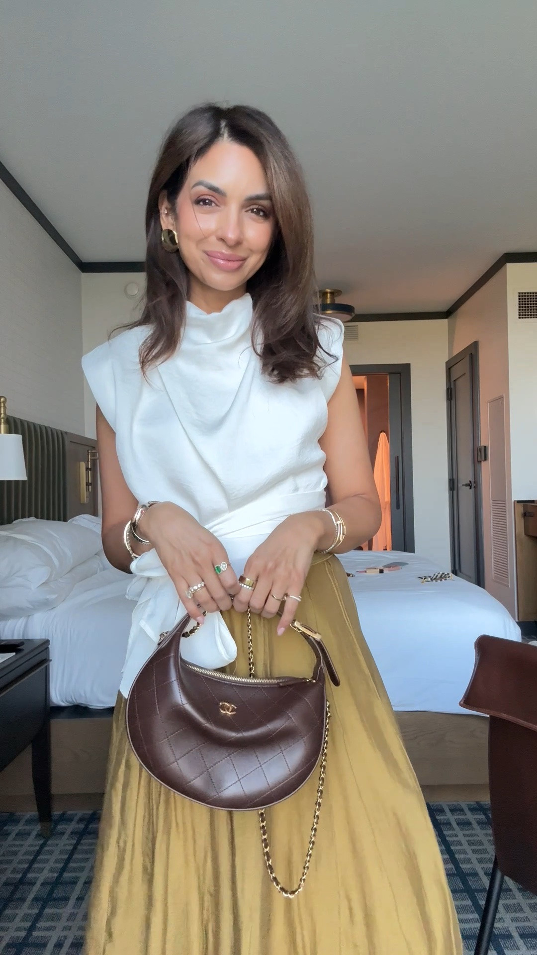 Today's look for LTK conference! Wearing xs in each item! This Zara skirt is sooo good!!!