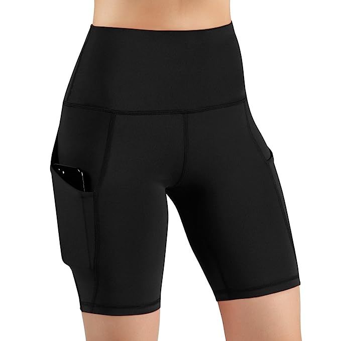 ODODOS High Waist Out Pocket Yoga Short Tummy Control Workout Running Athletic Non See-Through Yo... | Amazon (US)