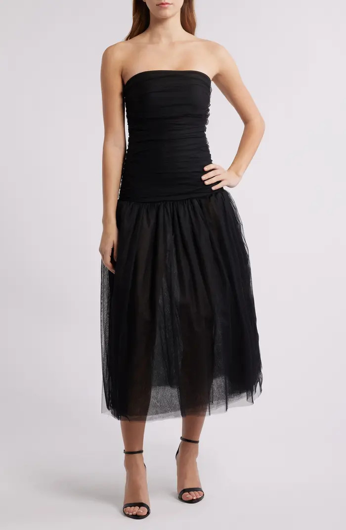 Rare London Strapless Tulle Cocktail Dress | Nordstrom | Nordstrom