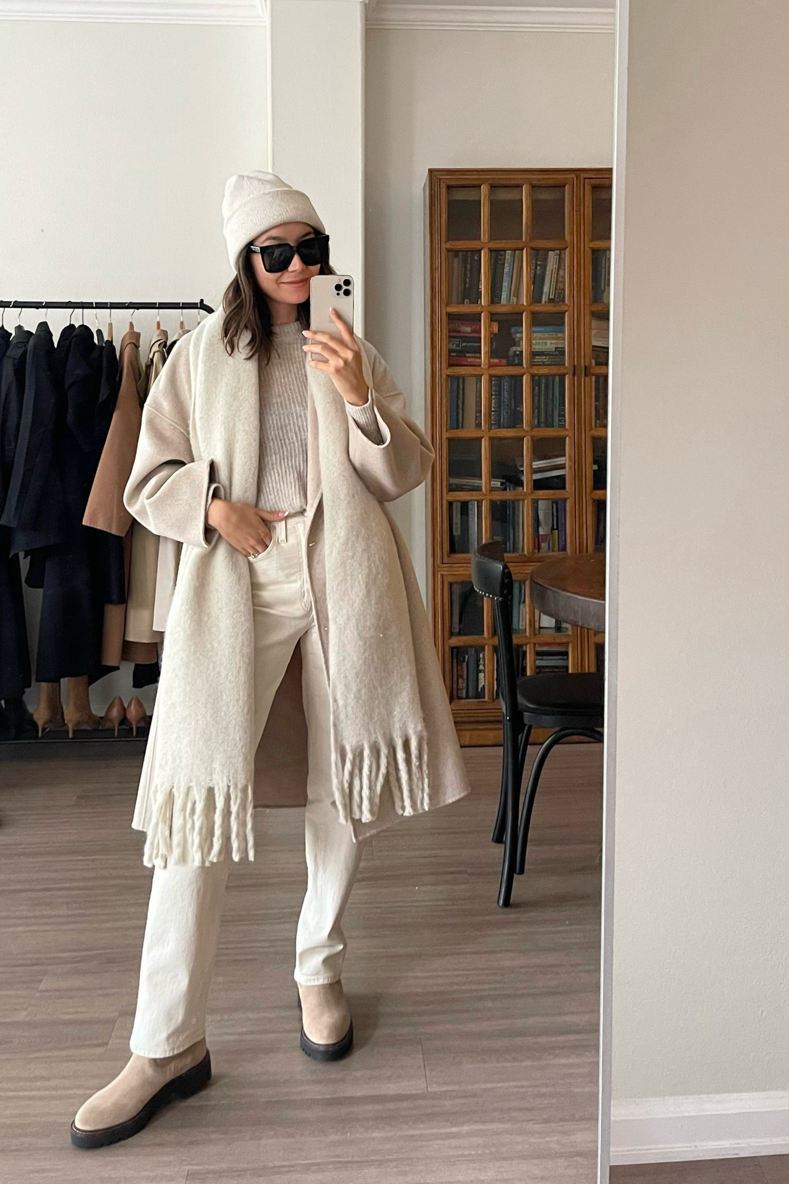 Winter whites neutral outfit //
Beanie - old Everlane, linked similar 
Scarf- Abercrombie sold out, linked similar 
Coat - Mango last year, linked current style
Jeans - Madewell, sized down 2 wearing 23 standard 
Sweater - Everlane xs 
Boots - Caslon Nordstrom sold out, linked similar 

Classic style, minimal style, casual chic, fall winter outfit

#LTKHoliday #LTKstyletip #LTKSeasonal