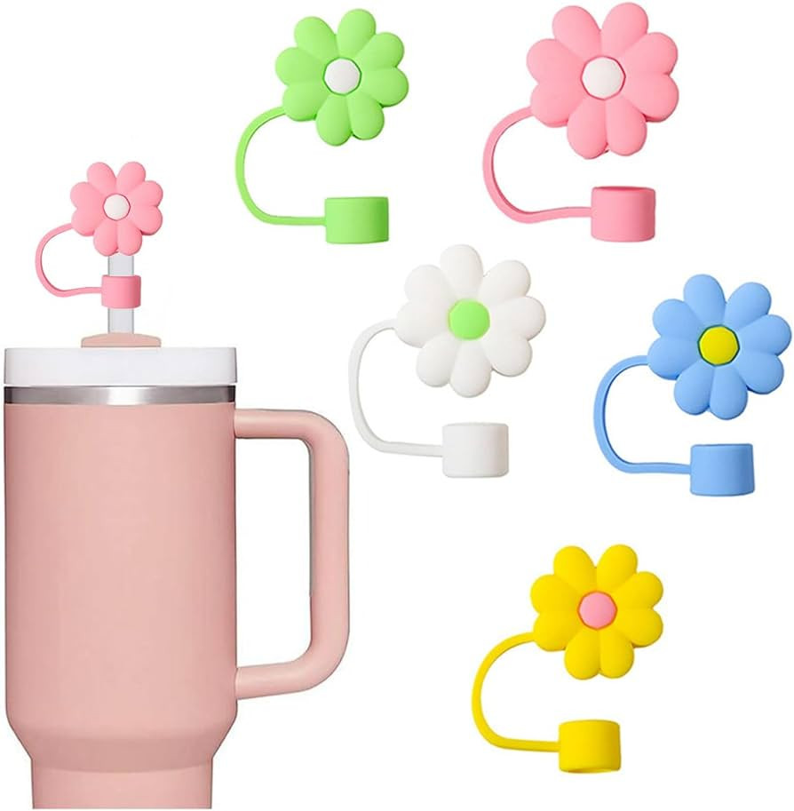 Flower Straw Cover Cap for Stanley Cup Silicone Straw Topper Compatible with 30&40 Oz Tumbler wit... | Amazon (US)