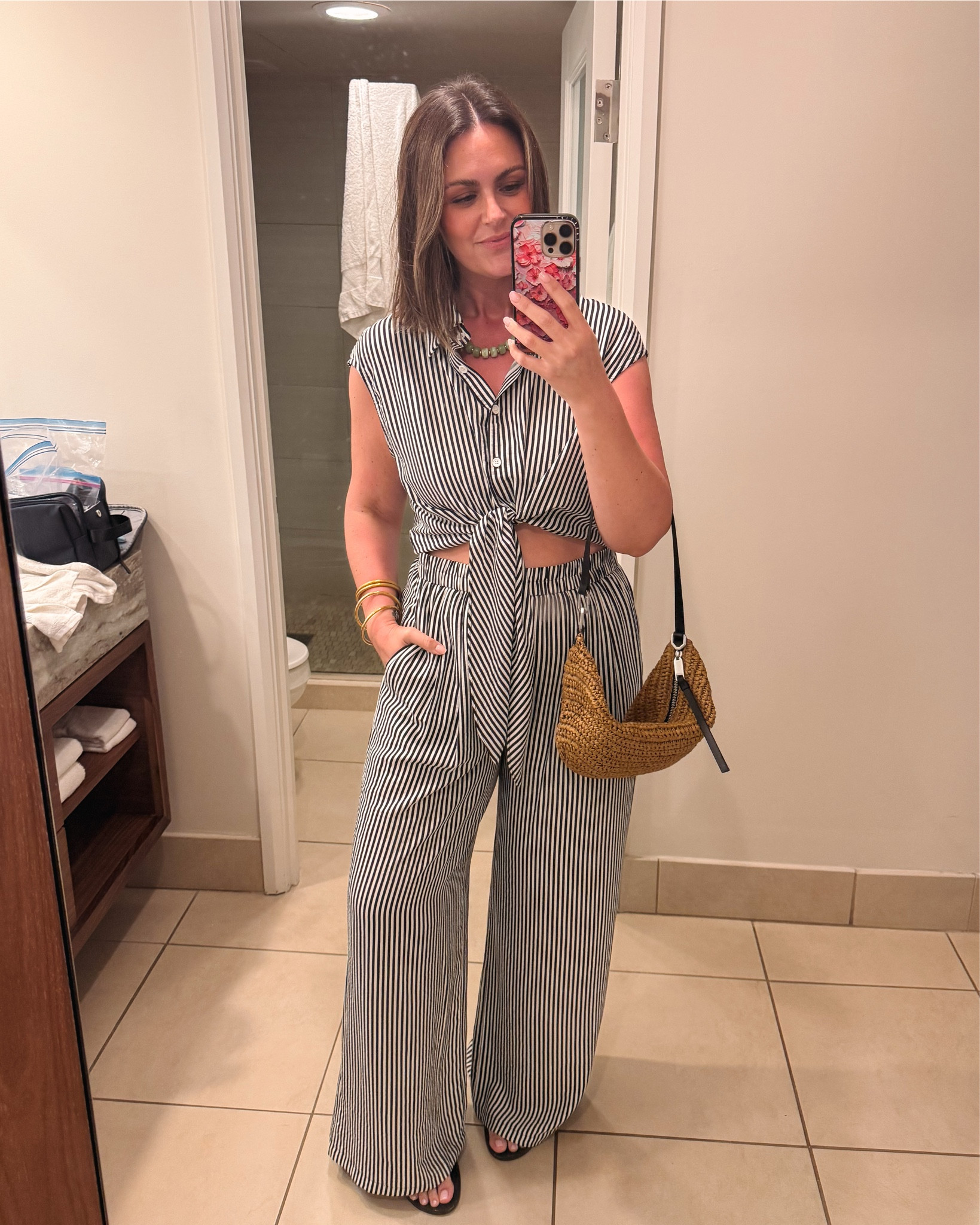 Beach Vacation outfits 🌊 

Blue floral swimsuit, XL
Teal coverup, large
Black/white dress, medium
Black overalls, large
Tank, large
Black swim top, large
Black swim bottoms, xl
Black/white set, xl (need large)
Red tank, large
Orange striped pants, large
White linen top, large 
Pink floral swimsuit, xl (need large)
Pink dress, large
Pink tshirt, large
Jean shorts, 32 (size up 1)
Striped sweater, large
Pajamas, xl (sized up 1)

Size 12, midsize, beach trip, swim day, pool day, beach day, spring outfits, spring break, spring vacation, resort wear

#LTKSwim #LTKootd #LTKMidsize