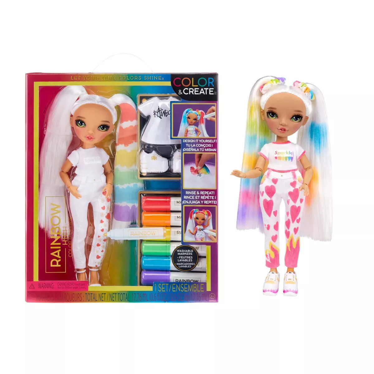 Rainbow High Color & Create DIY Fashion Doll - Green Eyes/Straight Hair | Target