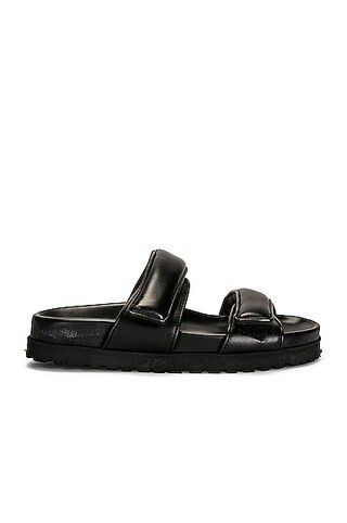 GIA BORGHINI x Pernille Teisbaek Leather Platform Sandal in Black | FWRD | FWRD 