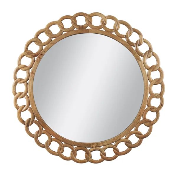 Grasen Mango Wood Round Wall Mirror | Wayfair North America