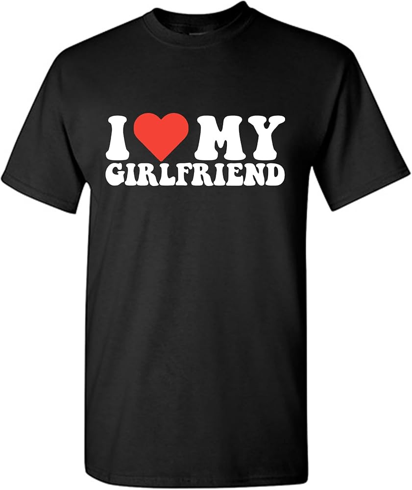 I Love My Girlfriend T Shirt for Men Heart Graphic T-Shirt Romantic Casual Novelty Valentine Tee ... | Amazon (US)