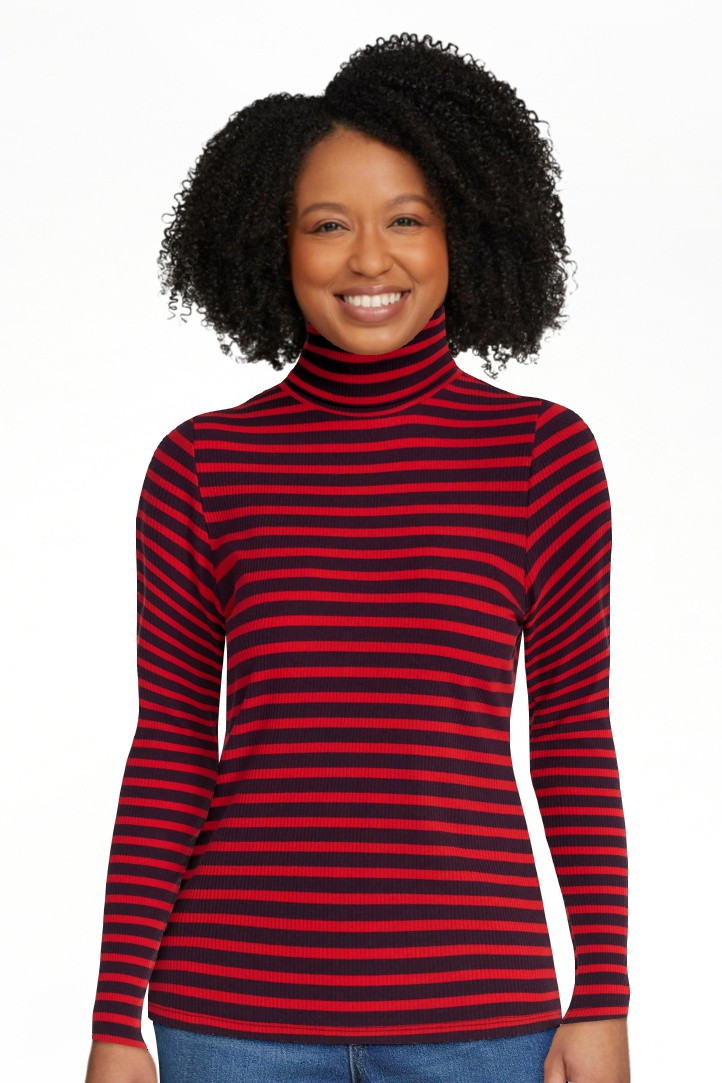 Free Assembly Women's Ribbed Turtleneck Tee, Sizes XS-XXL - Walmart.com | Walmart (US)