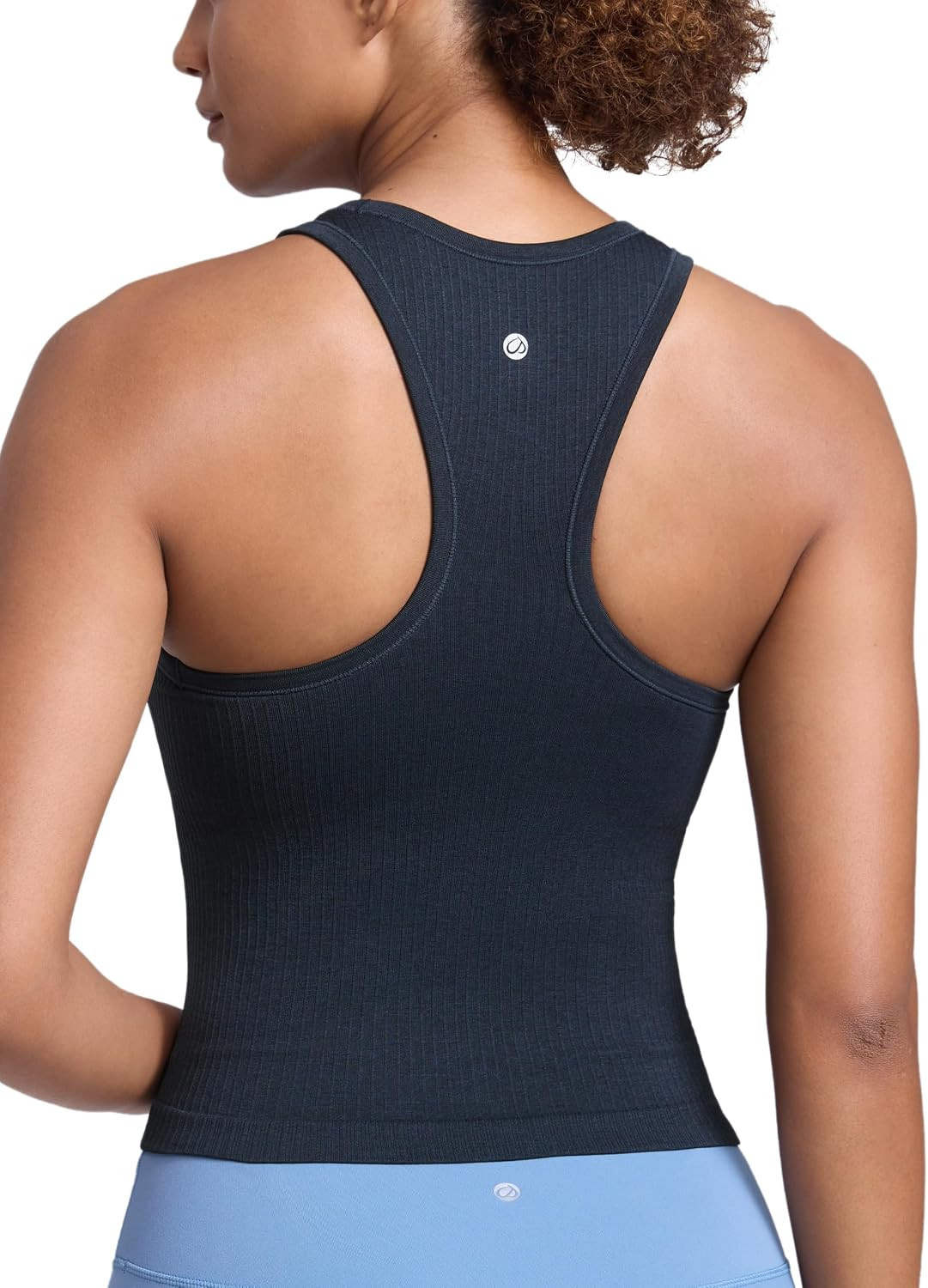 CRZ YOGA Seamless Rib High Neck Tank Tops | Amazon (US)