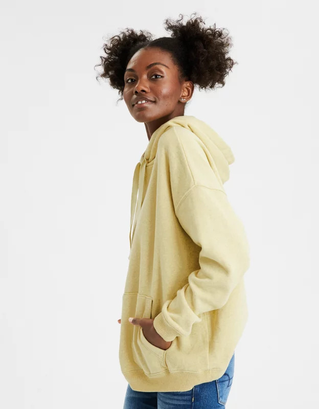 AE Fleece Drop Shoulder Hoodie | American Eagle Outfitters (US & CA)
