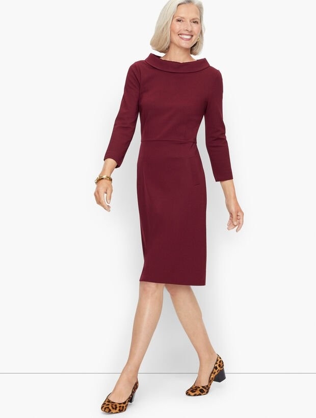 Refined Ponte Knit Mockneck Dress | Talbots