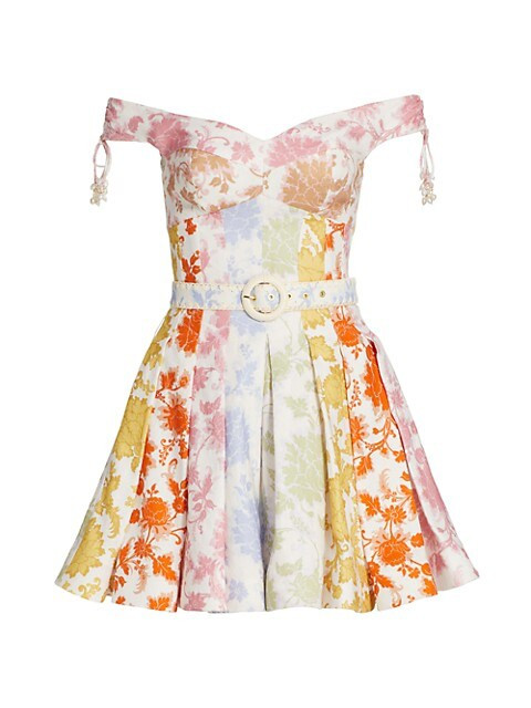 Linen Off-The-Shoulder Minidress | Saks Fifth Avenue