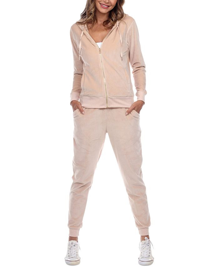 White Mark Women's Velour Tracksuit Loungewear 2pc Set & Reviews - All Pajamas, Robes & Loungewea... | Macys (US)