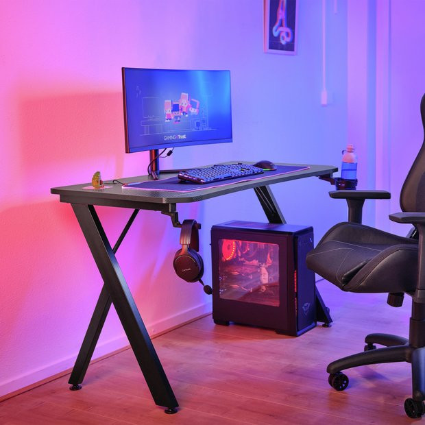 Buy Trust GXT700 Omnius Gaming Desk - Black | Desks | Argos | argos.co.uk