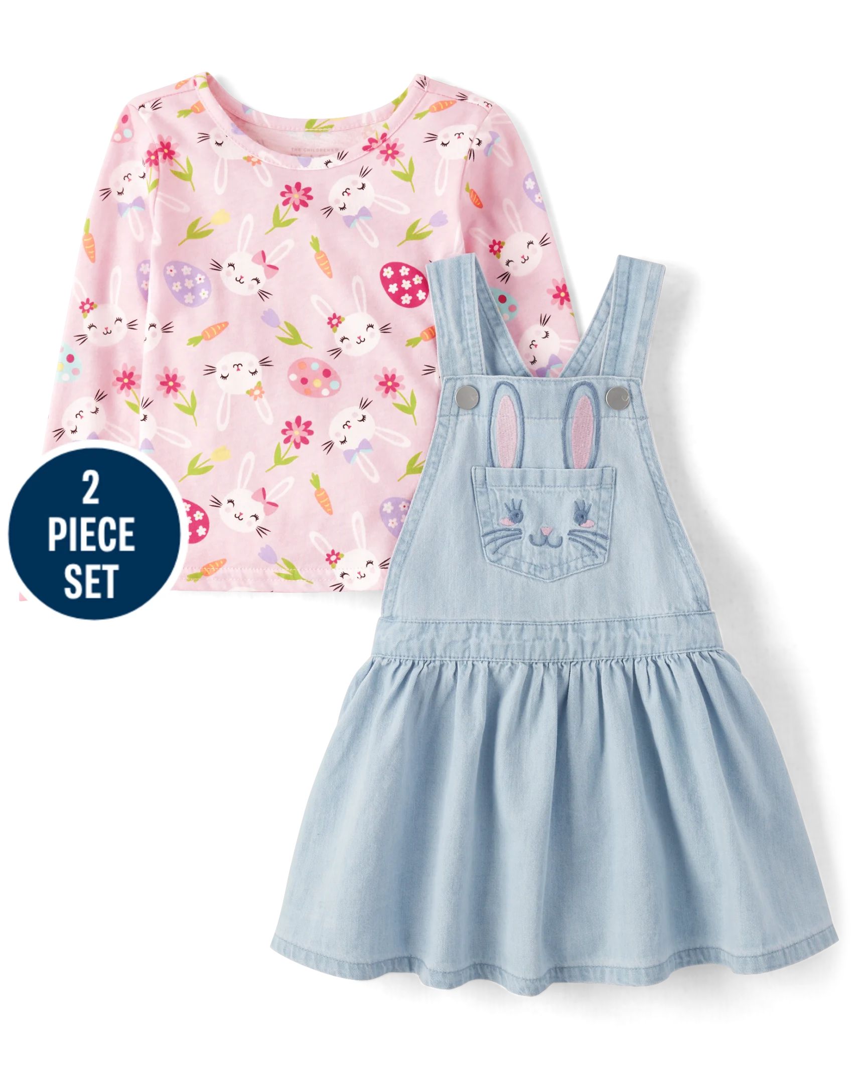 Toddler Girls Long Sleeve Bunny Skirtall 2-Piece Outfit Set | The Children's Place  - BRAMBLE WAS... | The Children's Place
