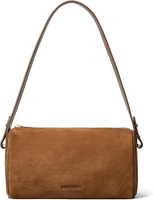 BOSTANTEN Shoulder Bag for Women Suede Leather Handbags Crossbody Purse Vintage Barrel Bag with 2... | Amazon (US)