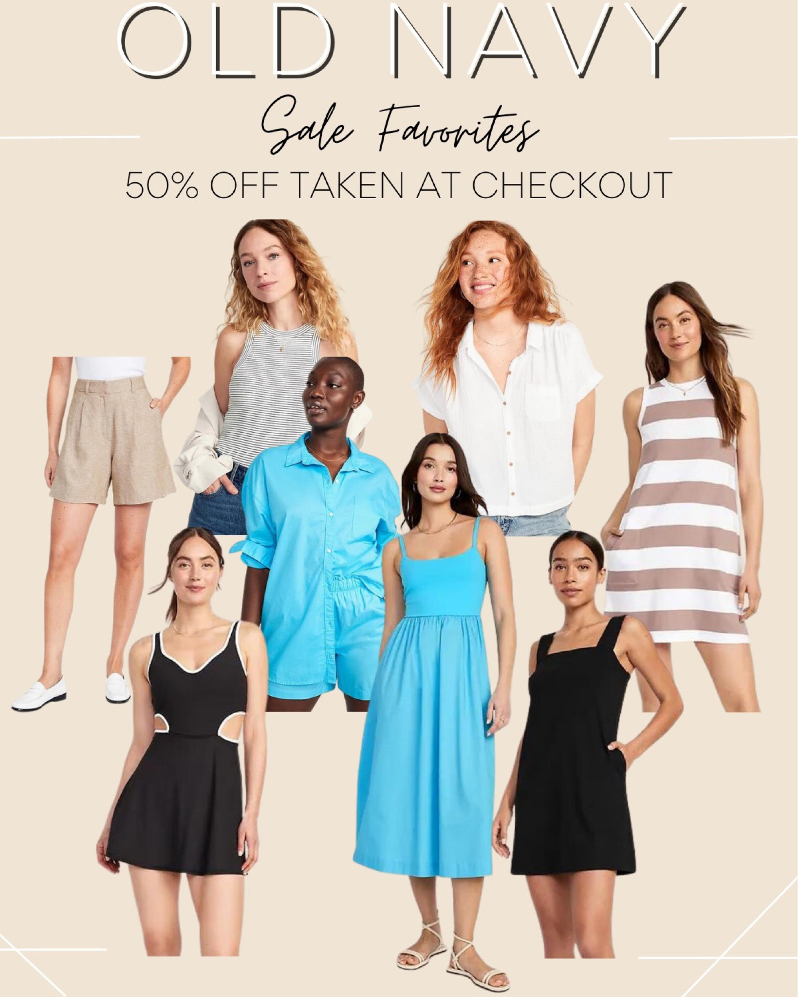 Old Navy sale favorites 🤍✨

Memorial Day sale, 50% off everything, summer shorts, summer dress 

#LTKSeasonal #LTKstyletip #LTKsalealert