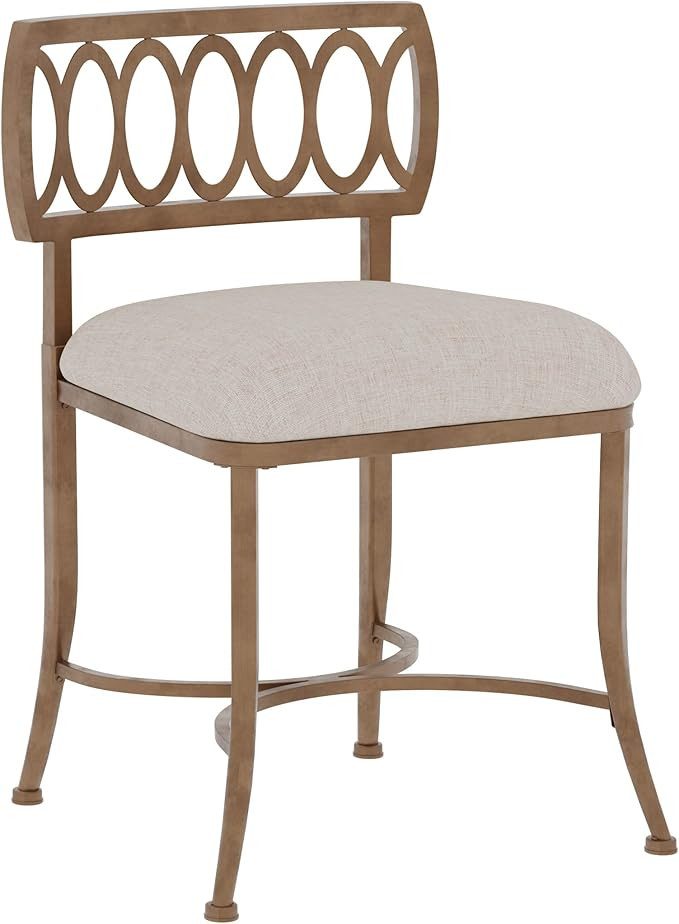 Hillsdale Canal Street Metal Vanity Stool, Golden Bronze | Amazon (US)