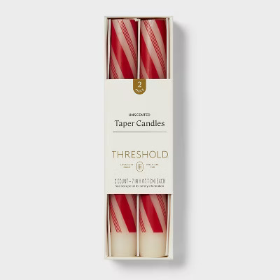 2pk Candy Cane Taper Candle Set - Threshold™ | Target