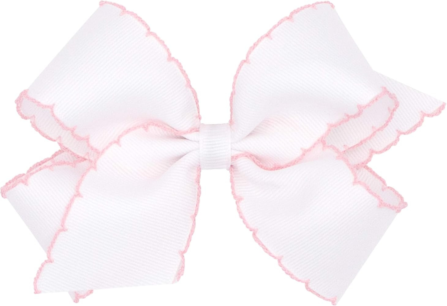 Wee Ones Baby Girls' Medium Classic Grosgrain Moonstitch Hair Bow on a WeeStay Clip | Amazon (US)