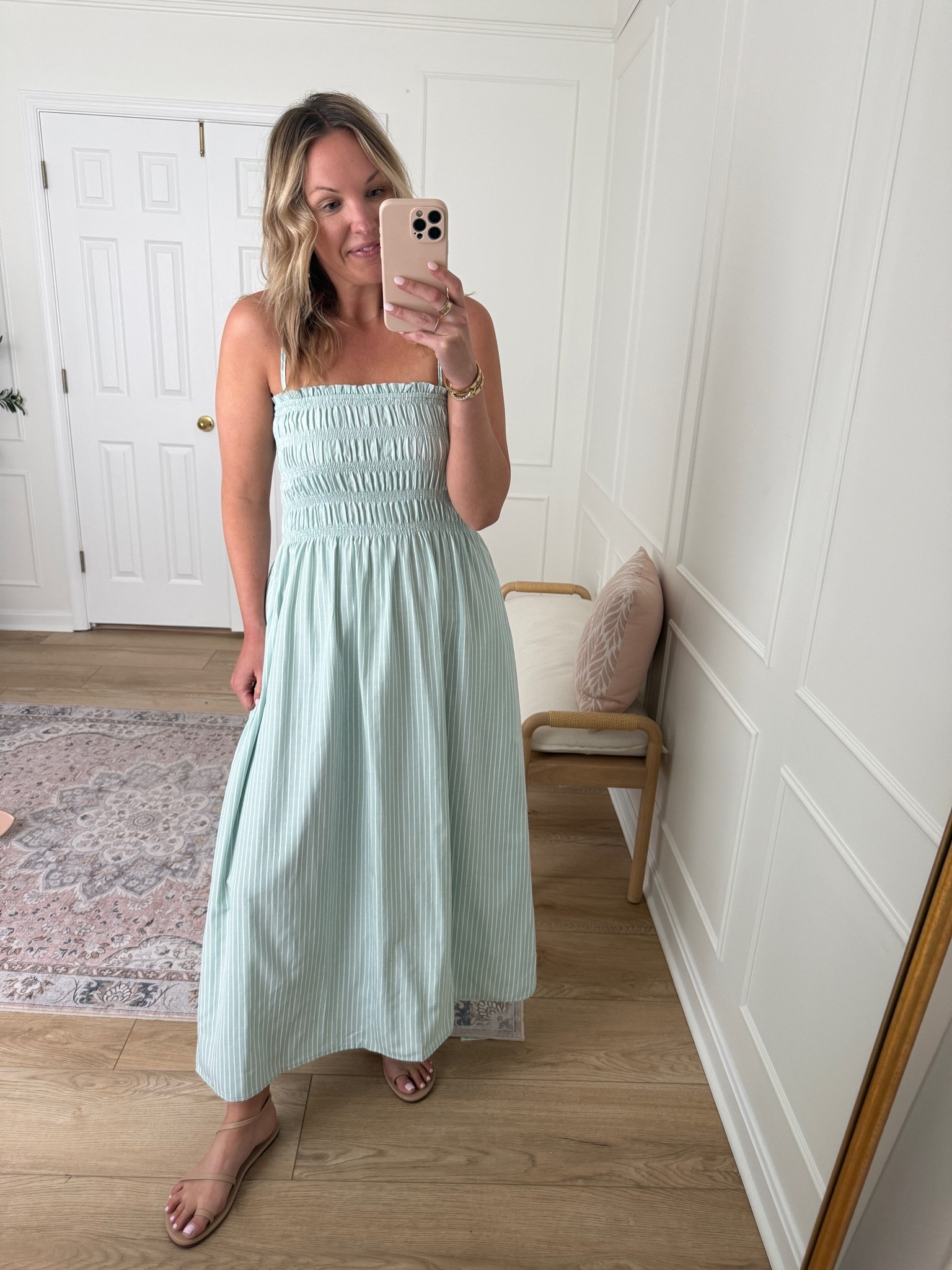 Easy summer throw on and go dress! Wearing a med