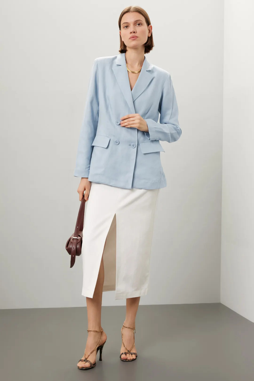 Blue Double Breasted Blazer | Rent the Runway