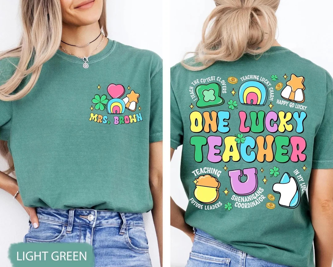 Personalized St Patricks Day Teacher Shirt, My Students Are My Lucky Charms, St. Patrick's Day Te... | Etsy (US)