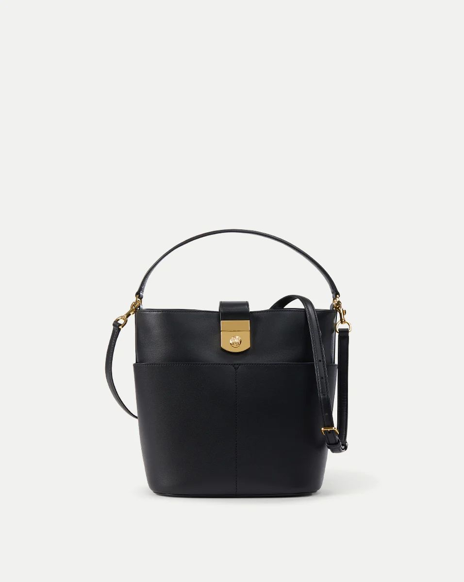 Small Crest Lock Bucket Bag in Black | Veronica Beard | Veronica Beard