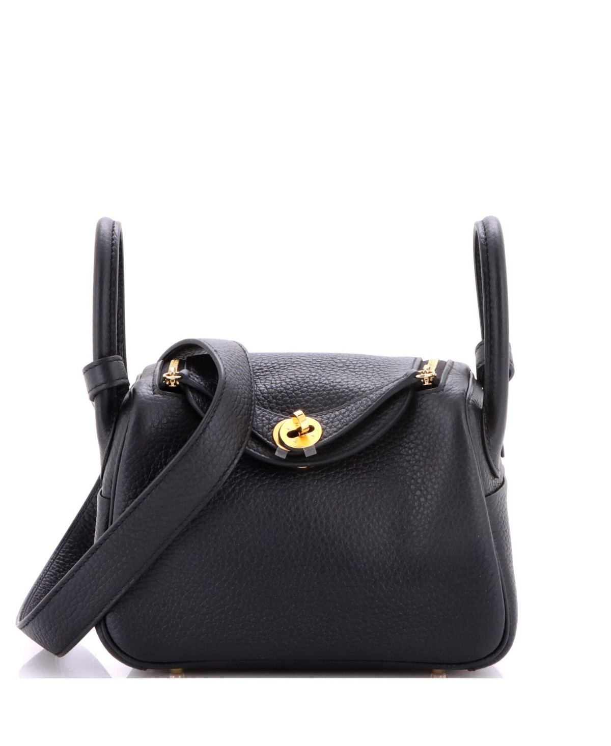 Pre-Owned HERMES Mini Lindy Bag Clemence - Black | Macy's