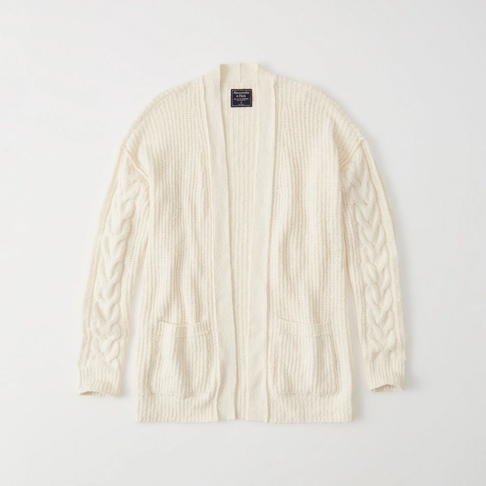 Open Stitch Cable Cardigan | Abercrombie & Fitch US & UK