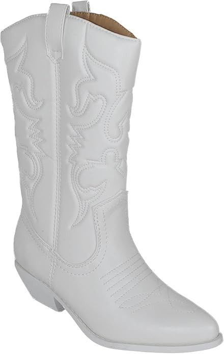 Soda Women Cowgirl Cowboy Western Stitched Boots Pointy Toe Knee High Reno-S | Amazon (US)