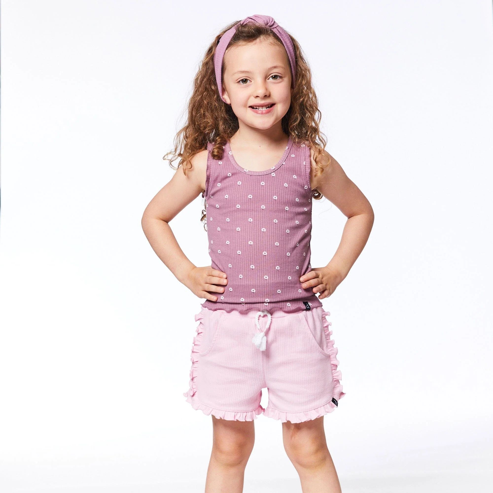 Short With Frill Light Pink | Deux par Deux Childrens Designer Clothing