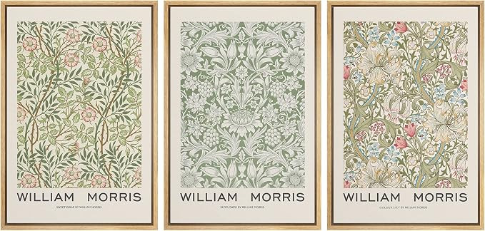 wall26 Framed Canvas Print Wall Art Set William Morris Flower Pattern Tapestries Nature Floral Il... | Amazon (US)