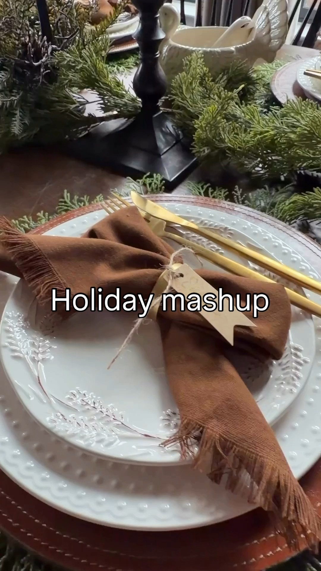 Set a beautiful table for the holidays . This mix could go for Thanksgiving or Christmas. Greenery placemats , good flatware, leather chargers 

#LTKSeasonal #LTKHome #LTKHoliday